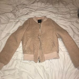 Fashion nova Faux teddy bear fur bomber jacket